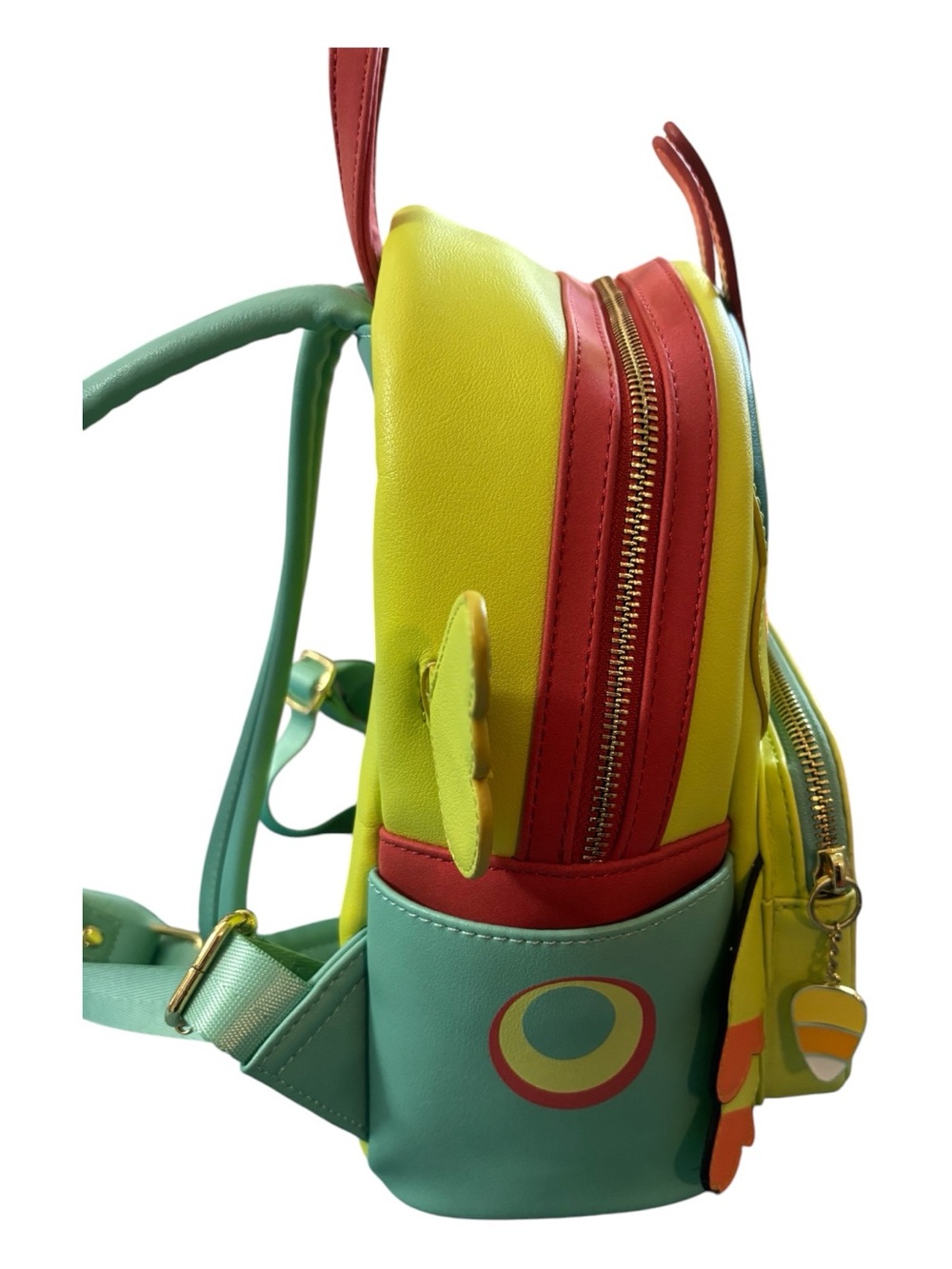 Loungefly Yellow Bee Mini Backpack with Orange & Green Accents - Picture 2 of 8